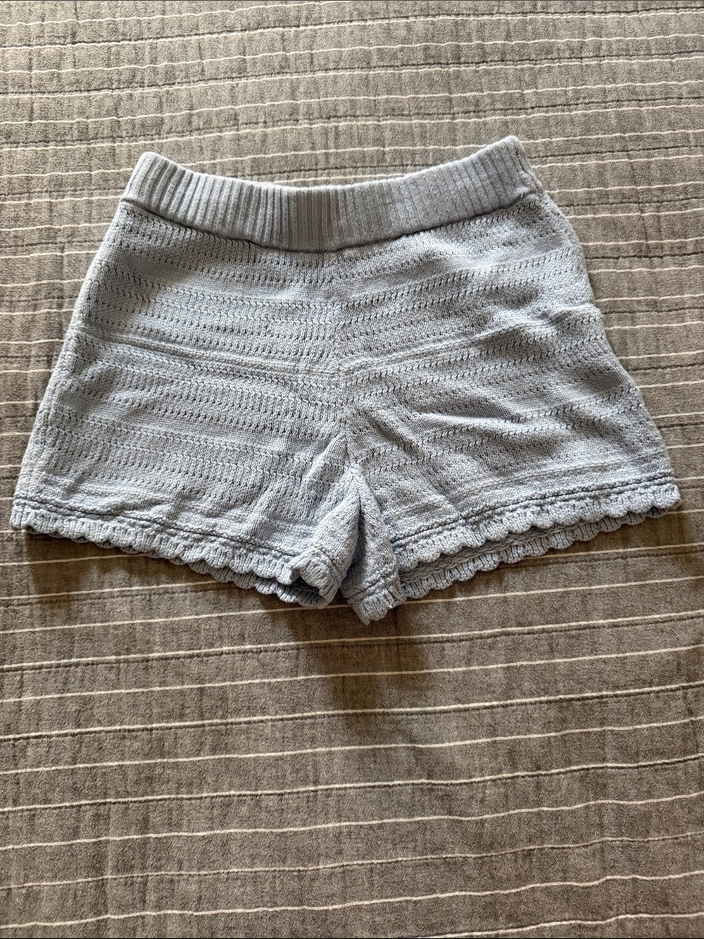 abercrombie kids Light Gray Knit High-Waist Shorts